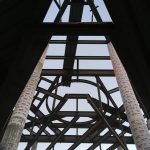 Structural steel for suspended chapel - view from below